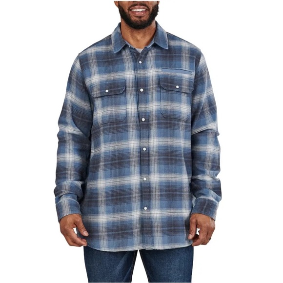 5.11 Tactical Other - 5.11 Men’s Blue and Gray Harrison Long Sleeve Flannel Shirt Style # 72523